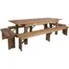Flash Furniture XA-FARM-5-GG Hercules Series Folding Farm Table Set, 96x40, Seats 8, Antique Rustic, Solid Pine 1 image