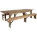 Flash Furniture XA-FARM-6-GG Hercules Series Folding Farm Table Set, 108x40, Seats 8, Antique Rustic, Solid Pine 1 image