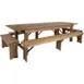 Flash Furniture XA-FARM-7-GG Hercules Series Folding Farm Table Set, 108x40, Seats 8, Antique Rustic, Solid Pine 1 image