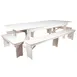 Flash Furniture XA-FARM-7-WH-GG Hercules Series Folding Farm Table Set, Antique Rustic White, 108"W x 40"D, Seats 8 Adults 1 image