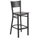 Flash Furniture XU-DG-60116-GRD-BAR-WALW-GG Hercules Series Restaurant Barstool, Metal Grid Back, Walnut Finish Plywood Seat, 18 Gauge Steel Frame 1 image