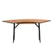 Flash Furniture YT-WSFT48-24-SP-GG Folding Banquet Table, 48" outside radius x 24"W x 30-1/4"H, 286 lb. static load, crescent top, 1/2" plywood, black PVC edge, steel legs 1 image