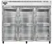 Continental Refrigerator 3RENSSPTHD-GD-SD 85.5" 3-Section Pass-Thru Refrigerator, Glass & Solid Doors, 75 cu. ft. 1 image