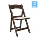 Flash Furniture 2-L-1-WG-RESIN-DKBRN-GG Hercules Series Folding Chair, Resin Construction, Dark Brown, White Vinyl Seat 1 image