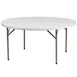 Flash Furniture DAD-YCZ-154-GW-GG Folding Table, 60" Dia. x 29"H, Granite White Plastic Top, Gray Metal Legs, 661 lbs, Round, Indoor/Outdoor 1 image