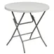 Flash Furniture RB-32R-GW-GG Folding Table, 31-1/2" Dia. x 30-1/4"H, Granite White Plastic Top, Gray Metal Legs, 220 lbs, Round, Indoor/Outdoor 1 image