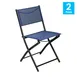 Flash Furniture TLH-SC-097-NV-02-GG Brazos Navy Folding Chair, 300 lb. Capacity, Fabric Back & Seat, Black Steel Frame 1 image