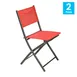 Flash Furniture TLH-SC-097-RED-02-GG Brazos Folding Chair, 300 lb, Red Flex Comfort Fabric Back and Seat, Black Steel Frame 1 image
