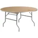 Flash Furniture XA-60-BIRCH-M-GG Heavy Duty 60" Round Folding Banquet Table, Birchwood, 30"H, 661 lbs, Commercial Use 1 image