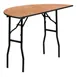 Flash Furniture YT-WHRFT48-HF-GG Folding Banquet Table, 48"W x 24"D x 30-1/4"H, Half-Round, 485 lbs, Plywood Top, Black PVC Edge, Steel Legs, Commercial Use 1 image