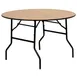 Flash Furniture YT-WRFT48-TBL-GG Folding Banquet Table, 48" Dia. x 30-1/4"H, 440 lbs, Round, Plywood Top, Clear Coated, Black PVC Edge 1 image