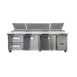 Omcan USA 49299 94" 3-Section Refrigerated Pizza Prep Table, 2 Doors, 12 Pans, Stainless Steel 1 image