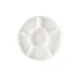CAC China CMP-11 Tray, 11" Dia x 1-1/8" H, Round, 6 Compartments, Porcelain, Safe - 1 Dozen 1 image
