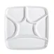 CAC China CMP-SQ8 - 8"x8" Square Porcelain Compartment Tray, 6 Compartments, Super White, 1 Dozen 1 image