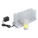 Winco CLR-12S Flameless Tealight Set, 12 1.5" Dia x 1.5" H Recharge Tealights, Cups, Charger 1 image