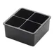 Winco ICCT-4R Ice Cube Tray (4) 2" Square Compartments, Silicone, Black 1 image