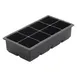 Winco ICCT-8R Ice Cube Tray (8) 2" Square Compartments, Silicone, Black 1 image