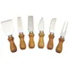 Winco KCS-6W - Cheese Knife Set with Wooden Handles and Stainless Steel Blades - 6/Set 1 image