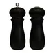 Winco SP-612 Salt & Pepper Shaker Grinder Set, 2-1/4" Dia. x 6" H, Rubberwood, Black Finish 1 image
