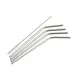 Winco SSTW-8C Curved Straw Set, 4 straws + brush 1/4" dia x 8.5" long, 18/8, dishwasher safe - 5/Set 1 image