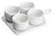 Winco WDP016-102 Tapas Set, 9.75" x 6.75" 4 x 5‑oz. Porcelain Bowls, Base Plate, White - 12 Sets/Case 1 image