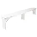 Flash Furniture XA-B-96X12-L-WH-GG Hercules Series 96" Folding Rustic Farm Bench, 12"D, Stained Wood Top, White Steel Posts 1 image