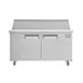 Hubert 96676 60" 2-Door Mega Top Sandwich and Salad Prep Table, 24 Pans, Stainless Steel 1 image