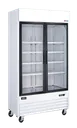Omcan USA 50126 - 40" Two-Section Merchandiser Refrigerator, 31.5 cu.ft, Steel, Glass Doors, R290, 115V 1 image