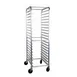 Omcan USA 28351 Aluminum Mobile Full Size Pan Rack w/ (20) 18" x 26" Pan Capacity, Curved Top 1 image