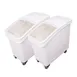Omcan USA 80986 Ingredient Bin Set, 27‑Gallon White Plastic, Sliding Cover, 2‑Pack Scoops - 2/Set 1 image