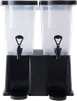 Omcan USA 81121 Double Juice & Beverage Dispenser, Two 12‑Qt PP Tanks, Clear Black Base, NSF 1 image