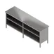 John Boos EBOS6-30144 Open Front Work Table with Mid-Shelf, Flat Top / 144"W X 30"D 1 image