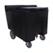 CACChina ICCD-126K Ice Caddy, 31-1/2"L x 23"W x 29-3/8"H, 126 lb Black Plastic Bin, Sliding Cover 1 image