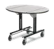 Forbes Industries 4969 Oval Room Service Table, 36" x 43", Steel Frame, Top, Fold Leaves, Wheels 2 image