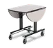 Forbes Industries 4969 Oval Room Service Table, 36" x 43", Steel Frame, Top, Fold Leaves, Wheels 1 image