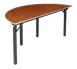 Forbes Industries 600-60SCA 600 Series Half-Round Folding Table, 60" Dia. x 30"H, Plywood Top with Walnut Stain & UV Polycoat, Aluminum Edge 1 image
