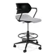 Forbes Industries ASP15A12H## Acton® Caster Base Task Stool, Upholstered Seat, Arms with Arm Caps, Plastic Back 1 image