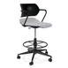 Forbes Industries ASP15A13H## Acton Task Stool, Upholstered Seat, Plastic Back, Arms with Arm Caps, Caster Base 1 image