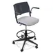 Forbes Industries FGF103 NIMA Swivel Bar Stool with Arms, Upholstered Seat, Plastic Back, Hard Caster 1 image