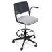 Forbes Industries FGF104 NIMA Swivel Bar Stool with Arms, Upholstered Seat, Plastic Back, Soft Caster with Brake 1 image