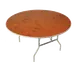 Forbes Industries HO72DI 72" Round Folding Table, 30"H, Plywood Top with Walnut Sealer Stain & Polycoat, Aluminum Edge 1 image