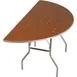 Forbes Industries HOSC84 Half-Round Folding Table, 84" Dia. x 30"H, Plywood Top with Walnut Stain & UV Polycoat, Aluminum Edge 1 image