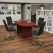 Flash Furniture BLN-6GCCHR2286-BK-GG 72" Oval Lake Table Set with 4 Black LeatherSoft Chairs, 250 lb Weight Capacity 2 image