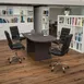Flash Furniture BLN-6GCGRY2286-BK-GG 72" Oval Lake Table Set with 4 Mid-Back Black LeatherSoft Chairs, 250 lb Weight Capacity 2 image