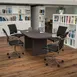 Flash Furniture BLN-6GCGRY595M-BK-GG 72" Oval Lake Table Set, 4 Mid-Back Black LeatherSoft Chairs, 250 lb Weight Capacity 2 image