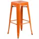 Flash Furniture CH-31320-30-OR-GG Backless Stacking Bar Stool, 500 lb, Orange, Galvanized Steel, Powder Coat Finish 1 image