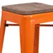 Flash Furniture CH-31320-30-OR-WD-GG Orange Backless Stacking Bar Stool, 500 lb. Weight Capacity, Wood Seat, Galvanized Steel Frame 2 image