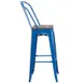 Flash Furniture CH-31320-30GB-BL-WD-GG Blue Bistro Bar Stool, 500 lb. Weight Capacity, Metal Back, Wood Seat, Stacking 2 image