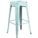 Flash Furniture ET-BT3503-30-DB-GG Backless Stacking Bar Stool, 500 lb, Galvanized Steel, Blue Green 1 image