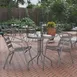 Flash Furniture TLH-071RD-017CSV2-GG Lila 23-3/4" Glass Top Metal Table Set with 2 Silver Aluminum Slat Stack Chairs 2 image